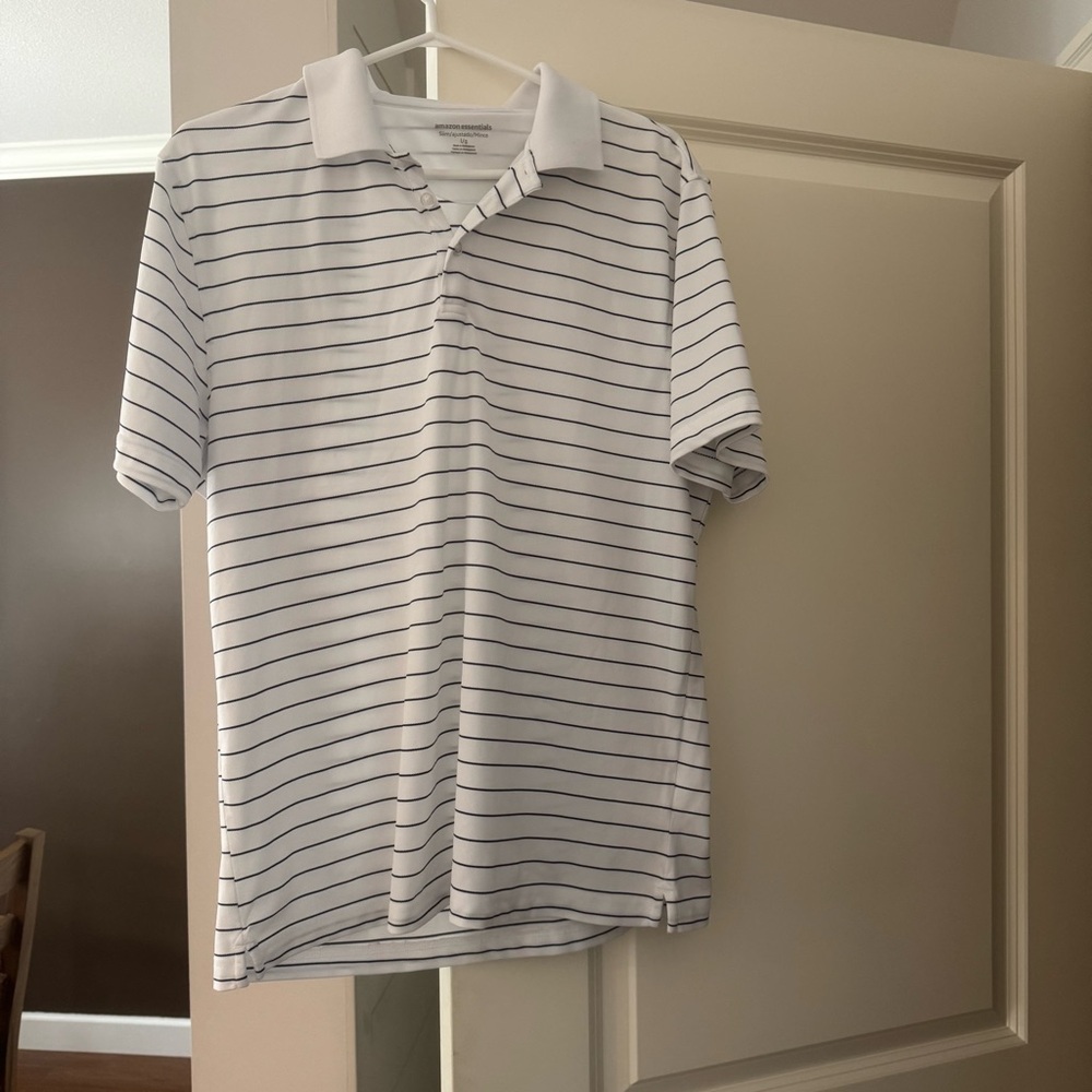 Amazon Essentials Black and White Polo Shirt